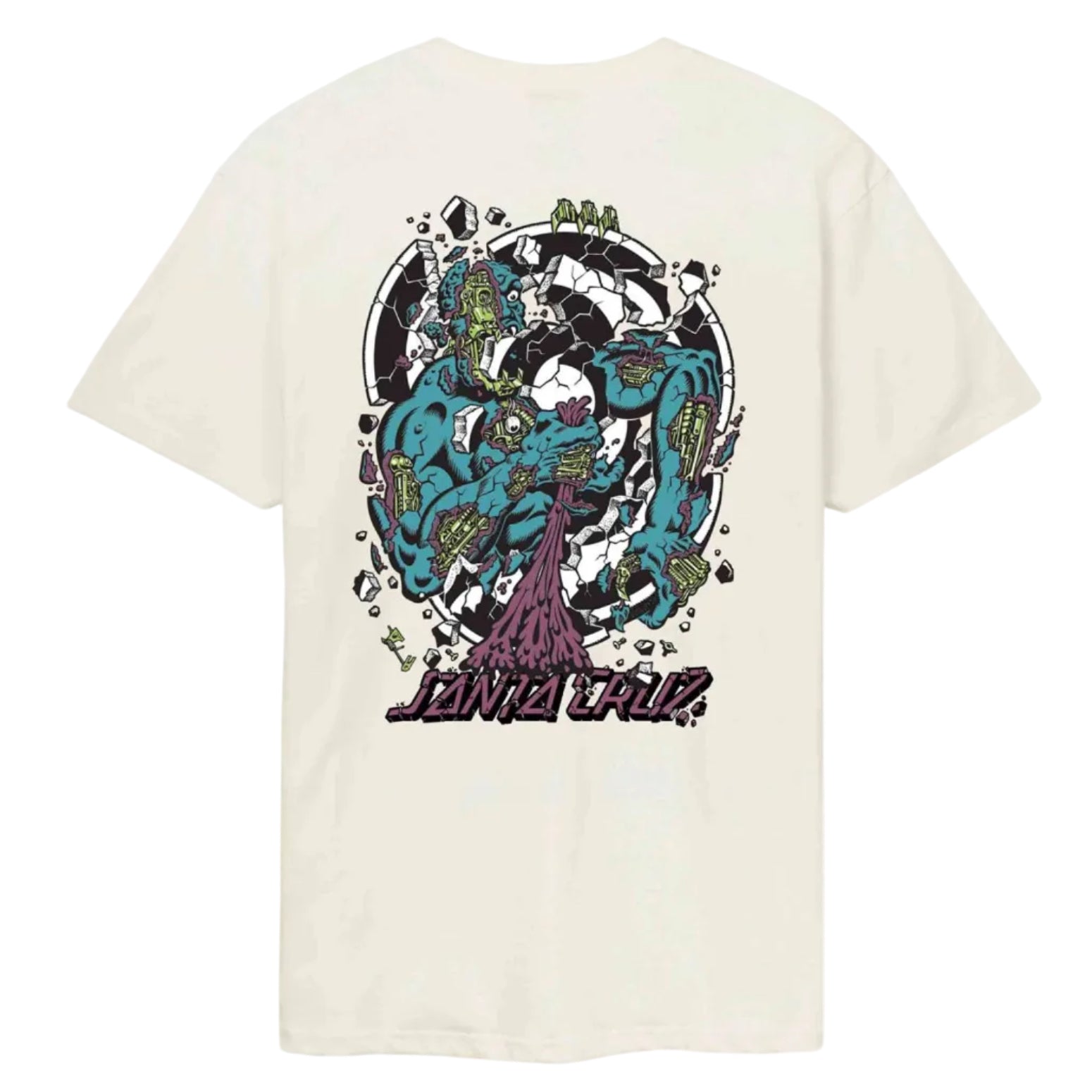 Santa Cruz Roskopp Dissect Strip T-Shirt - Unbleached