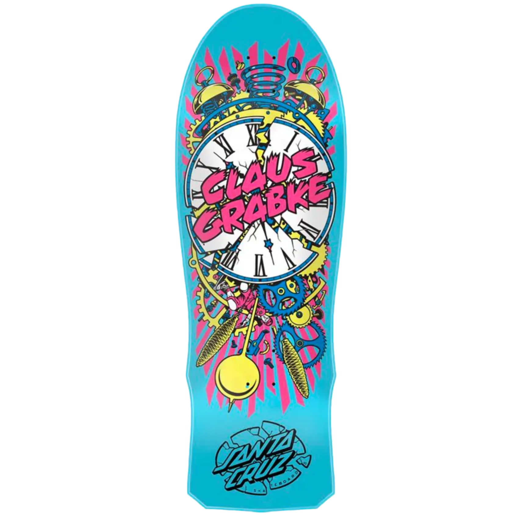 Santa Cruz Claus Grabke Exploding Clock Reissue Deck 10.0in x 30.0in - Light Blue