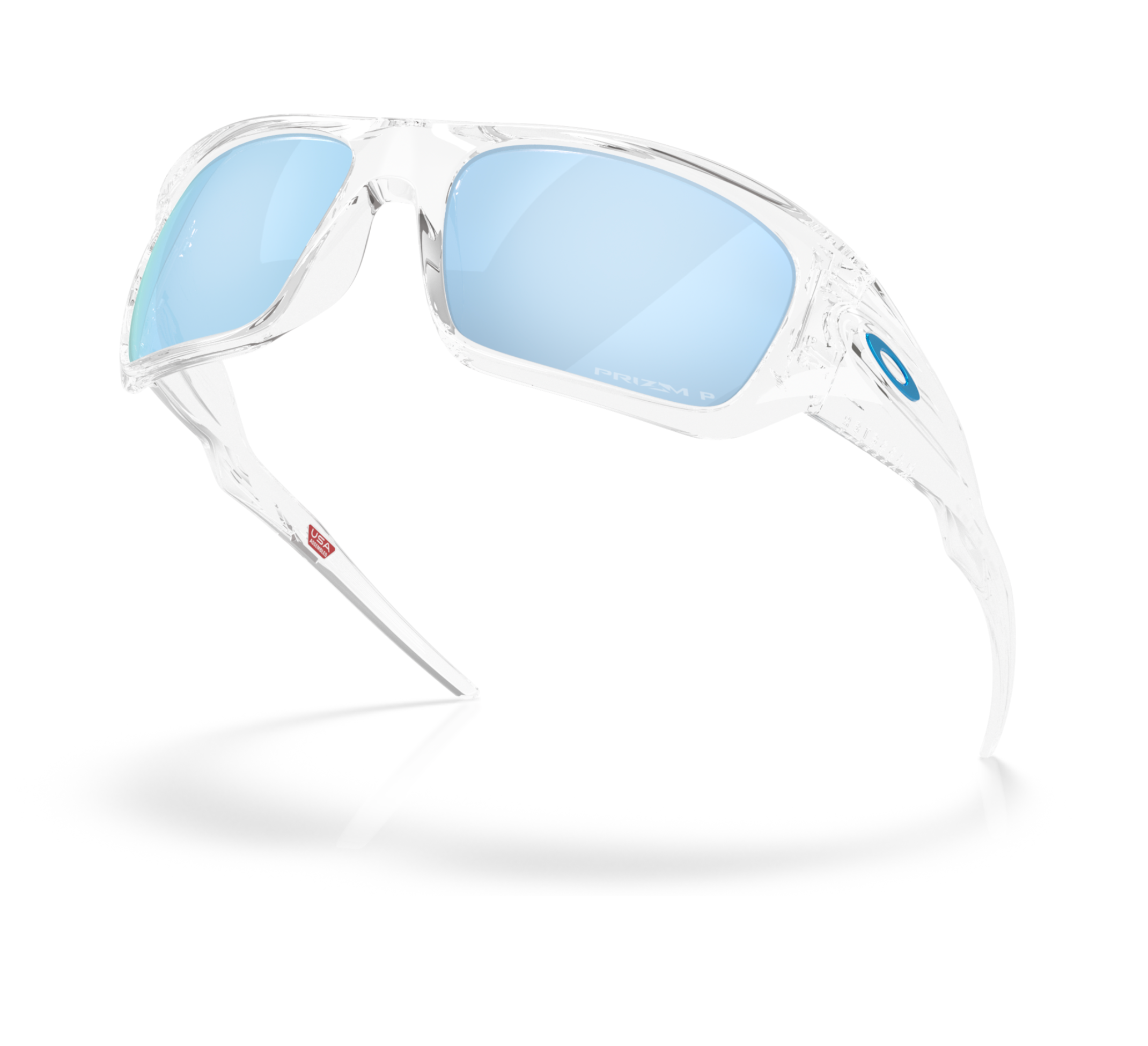 Oakley Masseter Prizm Deep Water Polarized Lens, Polished Clear Sunglasses