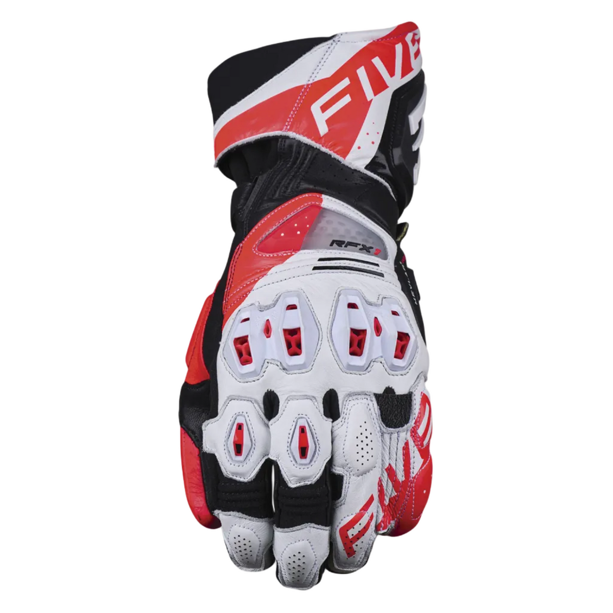 Five RFX1 Evo Racing Gloves - White/Fluo Red