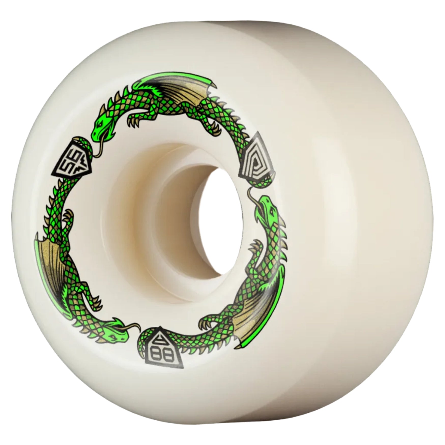 Powell Peralta Dragons 88A - V6 Symmetrical Shape - Medium Ride Patch - 56mm x 36mm 88A V6 Skateboard Wheels 4pk