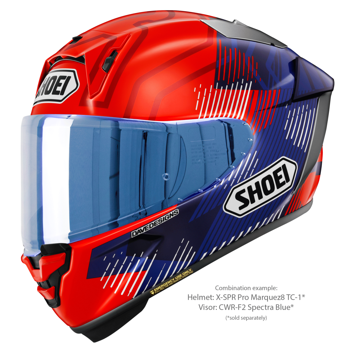 Shoei CWR-F2 With Pin Visor - Spectra Blue