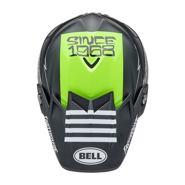 Bell Moto-9s Flex Helm Fasthouse Smoke Bomb - Matglanzend Zwart/Hi-Viz Geel