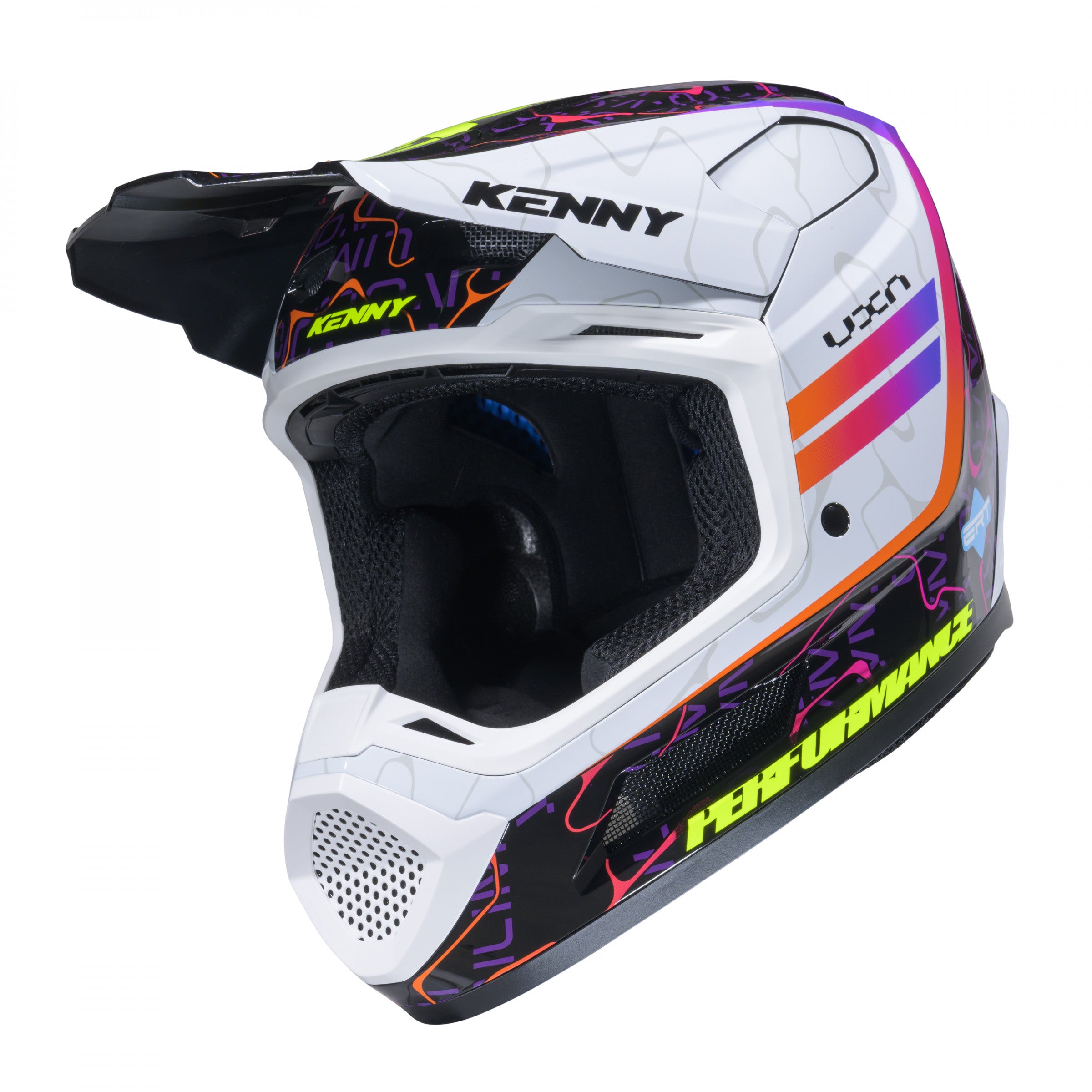 Kenny Performance Graphic Motocross Helmet - Wave Black/White