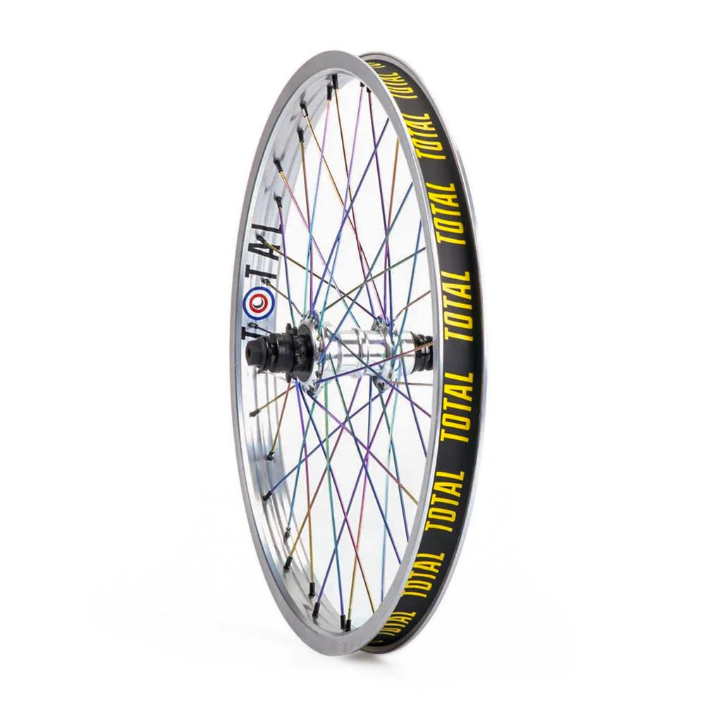 Total Techfire Bmx Front Wheel - Rainbow/Chrome