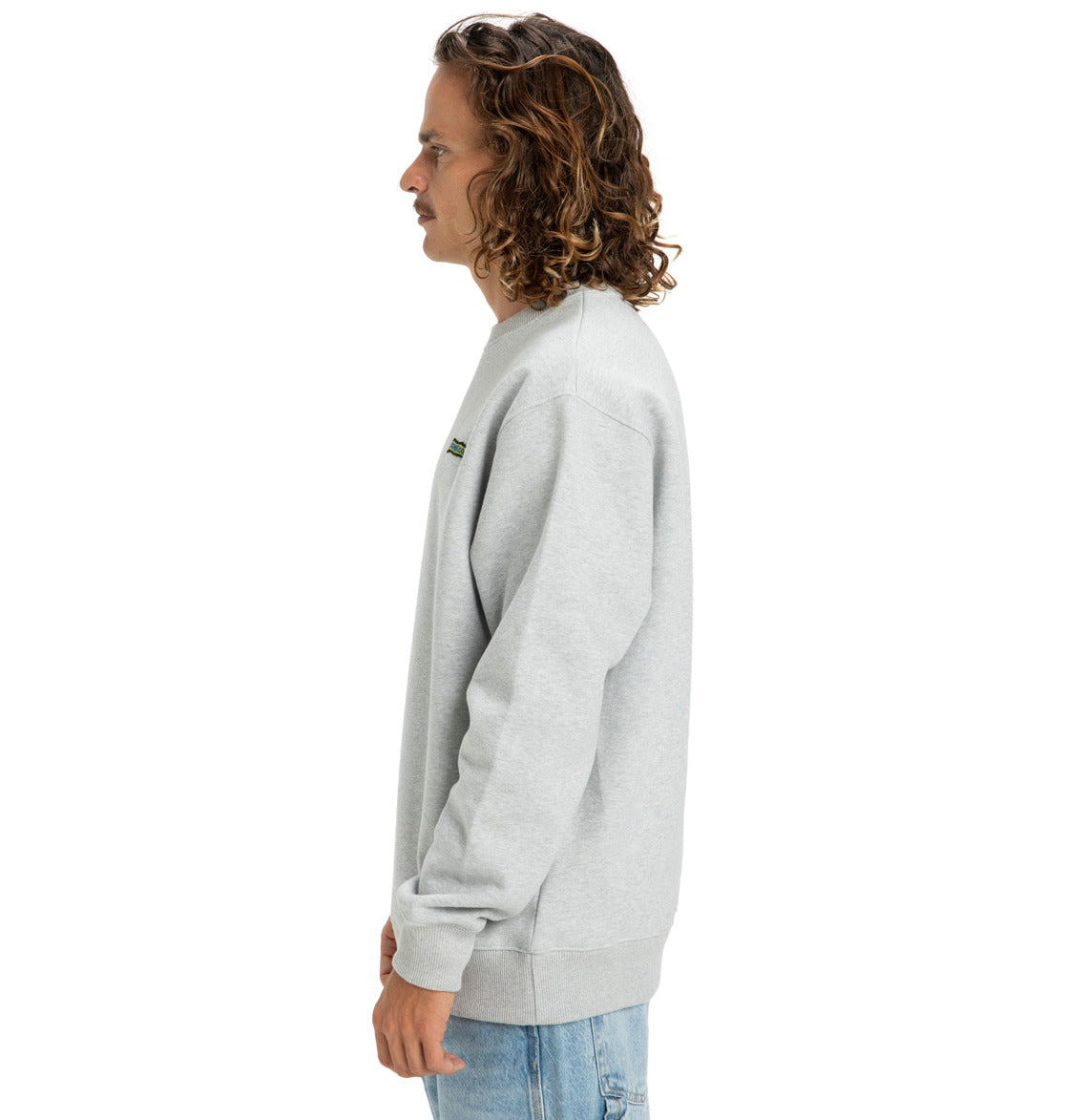 DC Patch It Crew Sweater - Light Heather Grey