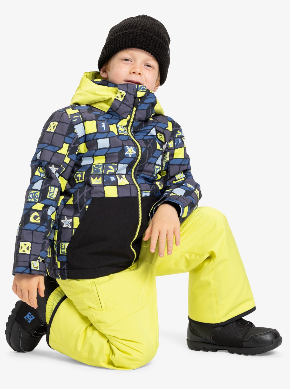 Quiksilver Kids Little Mission Jacket - Checker Yellow Plum