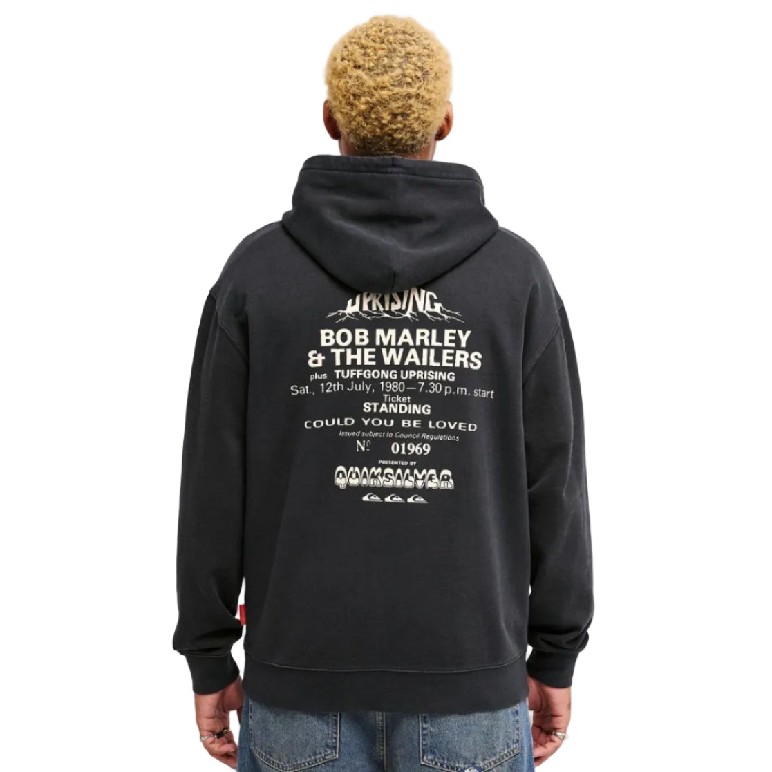 Quiksilver X Bob Marley Concert Hoodie - Washed Black