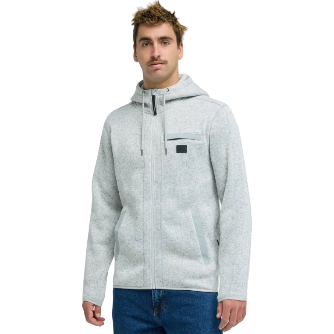 Quiksilver Keller Outdoor Zip Fleece Hoodie - Light Grey Heather