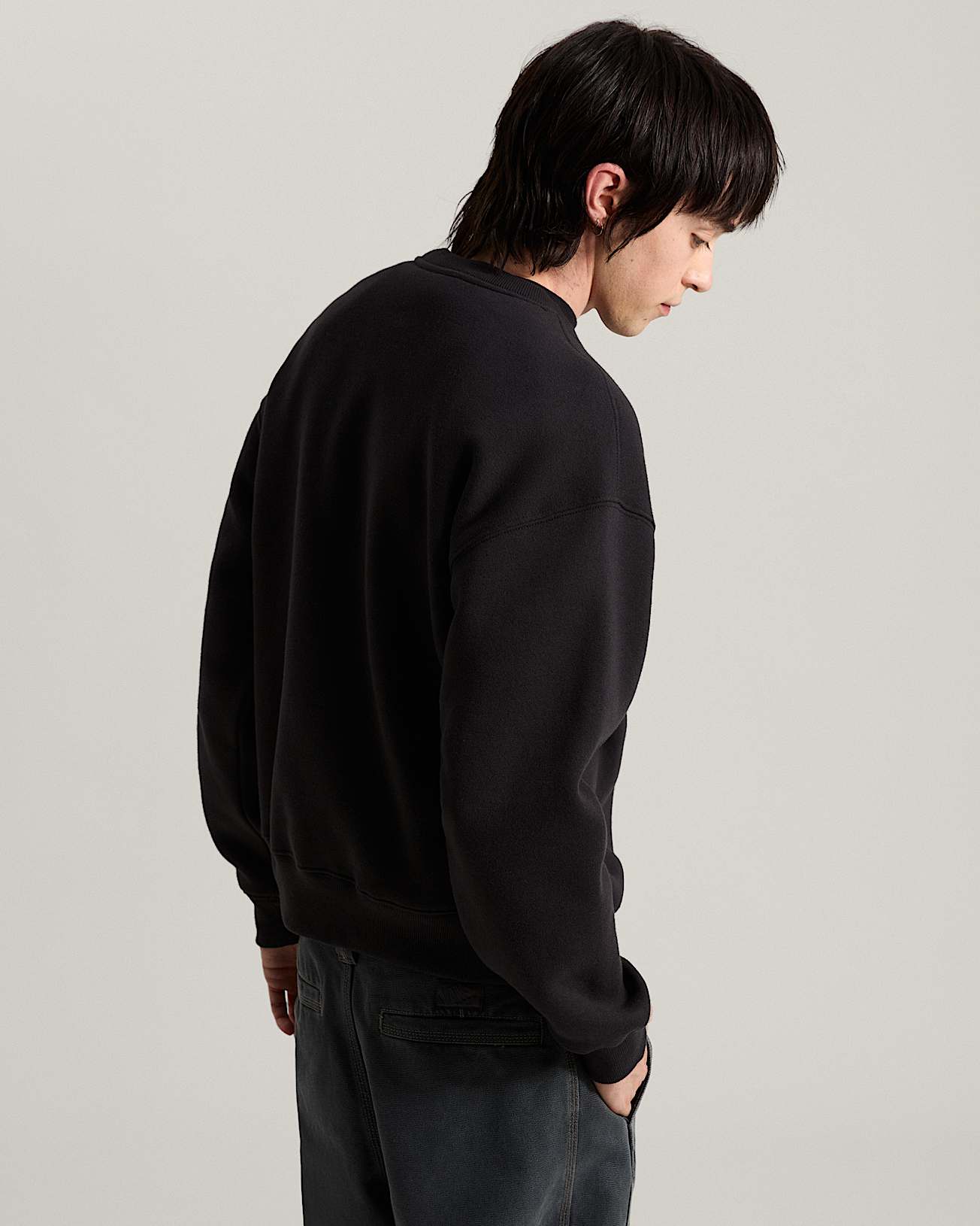 Vans Youth Stretch Logo Crew Sweatshirt - Black