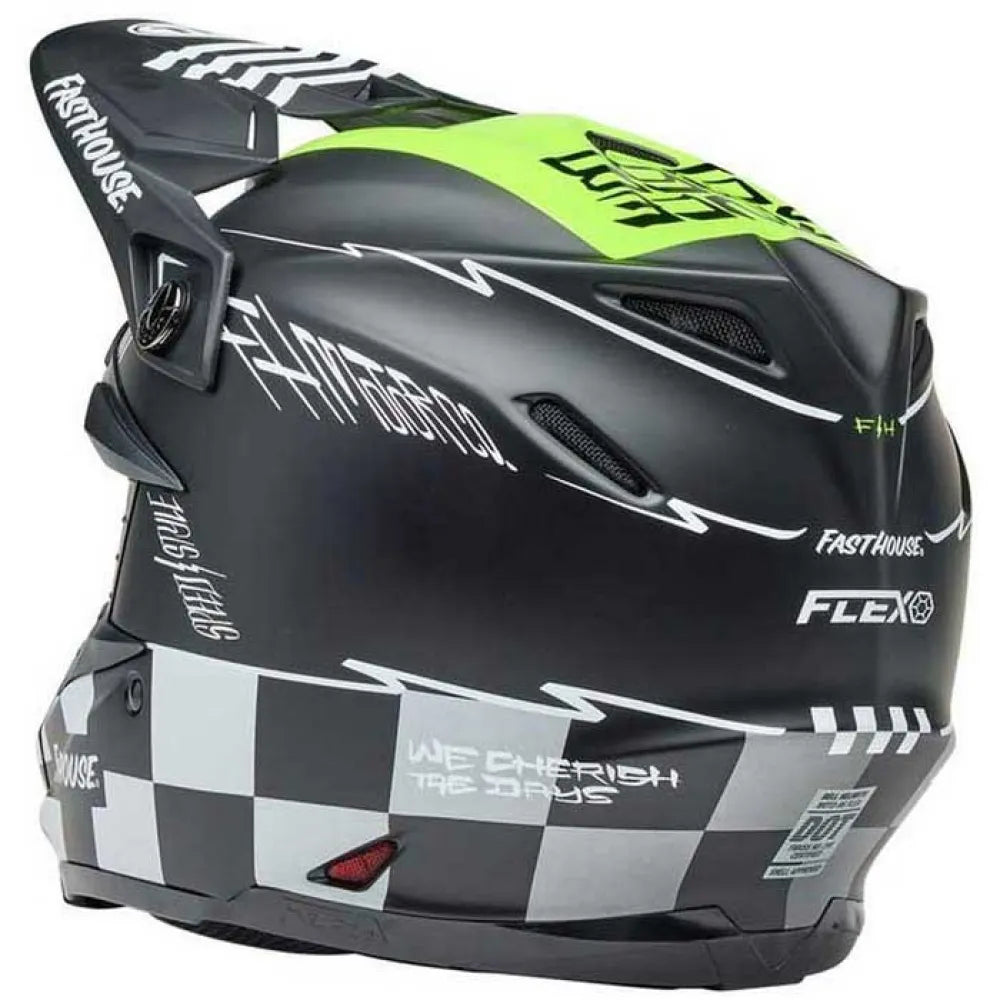 Bell Moto-9s Flex Helm Fasthouse Smoke Bomb - Matglanzend Zwart/Hi-Viz Geel