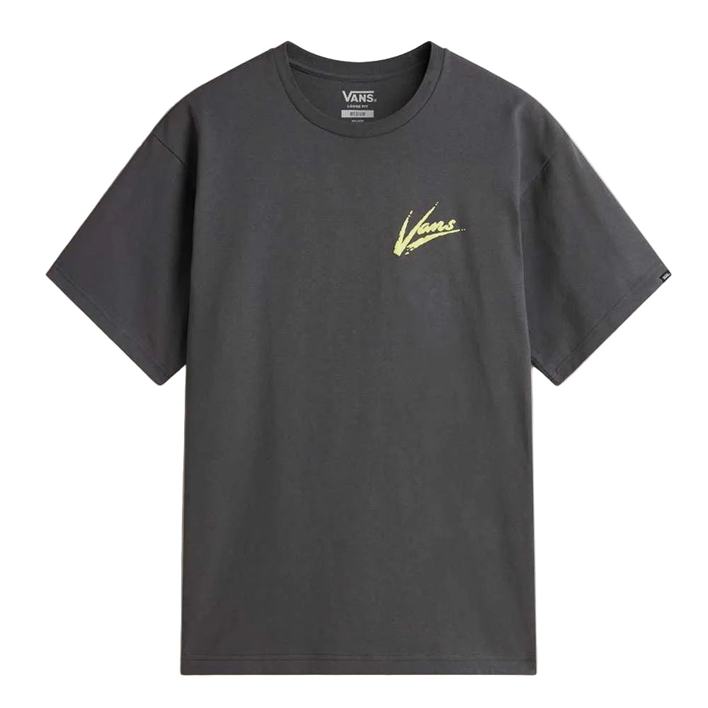 Vans Brush Script Loose Fit T-Shirt - Asphalt/Shadow Lime
